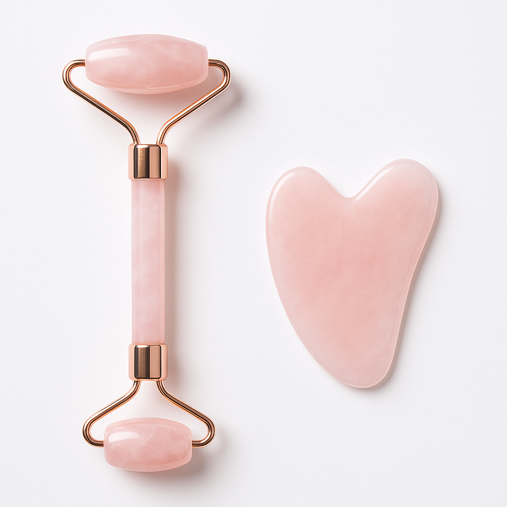 Gua Sha Power Paket (Stein, Roller, E-Book)
