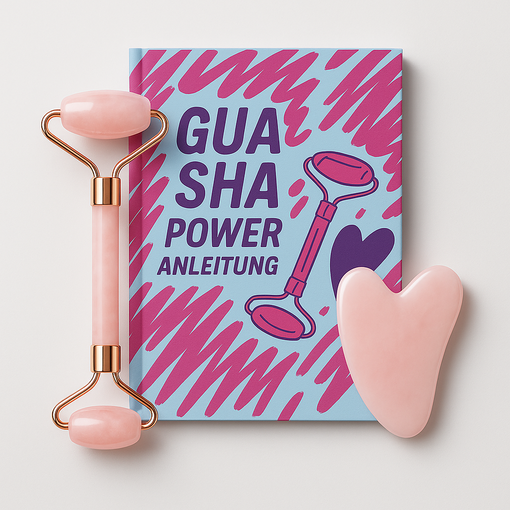 Gua Sha Power Paket (Stein, Roller, E-Book)